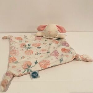 Mary Meyer Bunny Pink Baby Lovey Floral Plush Knotted Knots Security Blanket Toy